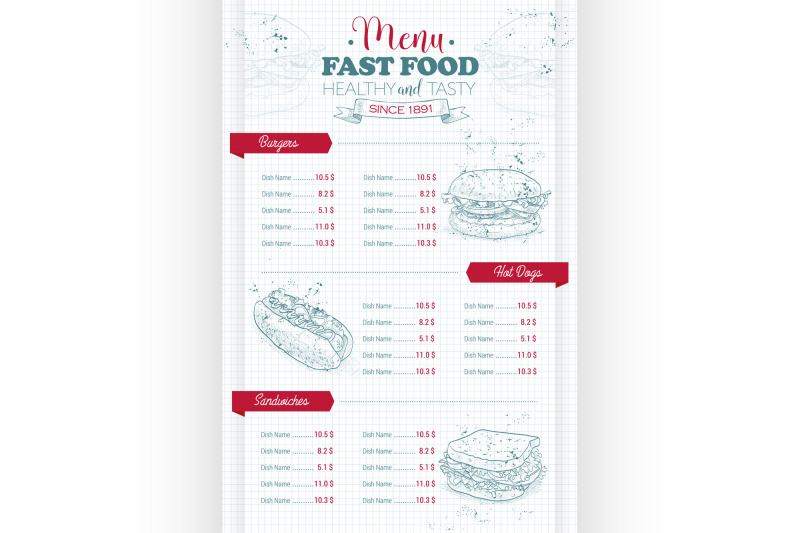 drawing-vertical-scetch-of-fast-food-menu