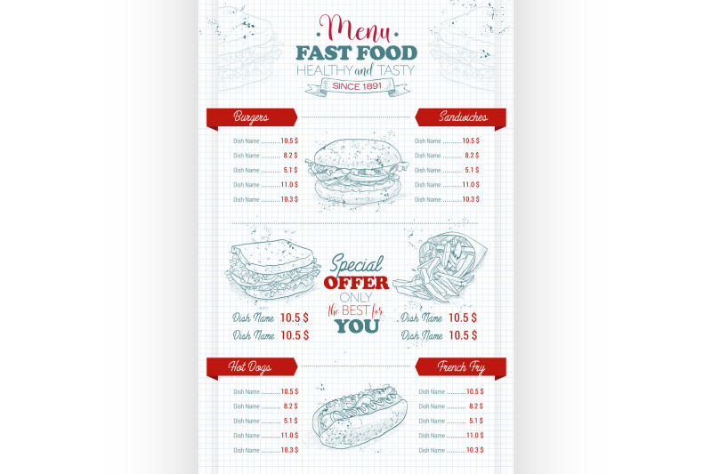 drawing-vertical-scetch-of-fast-food-menu