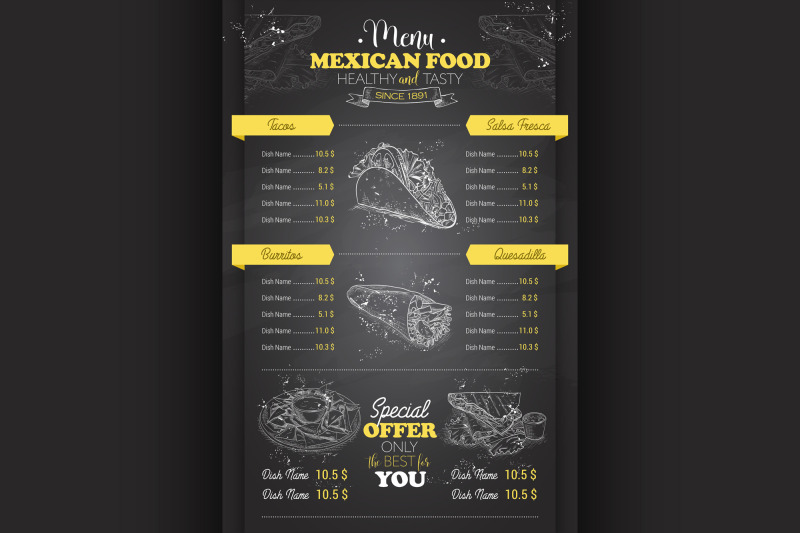 drawing-vertical-scetch-of-mexican-food-menu