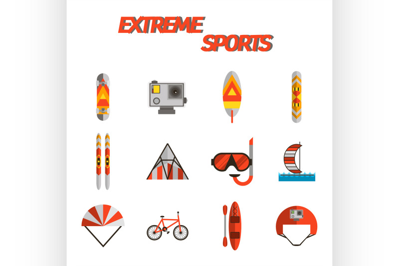 extreme-sports-flat-icon-set