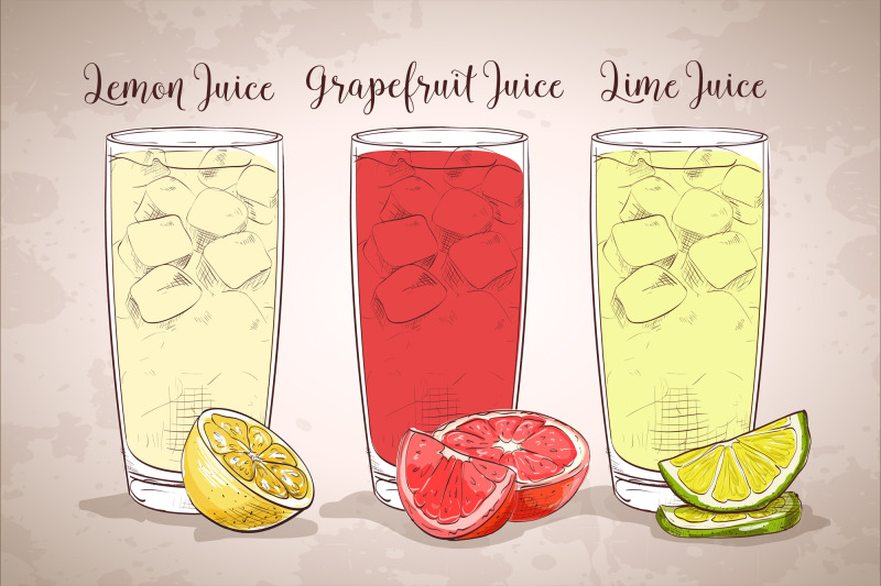 glasses-of-juices-on-a-retro-background