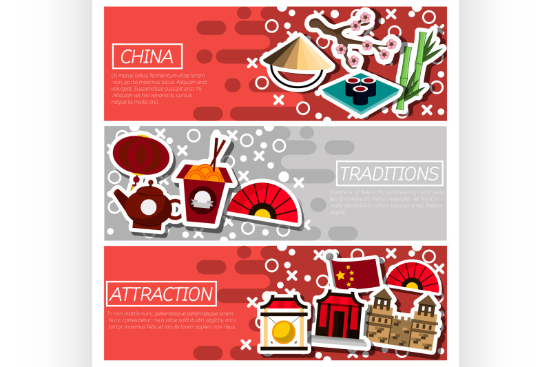 set-of-horizontal-banners-about-china