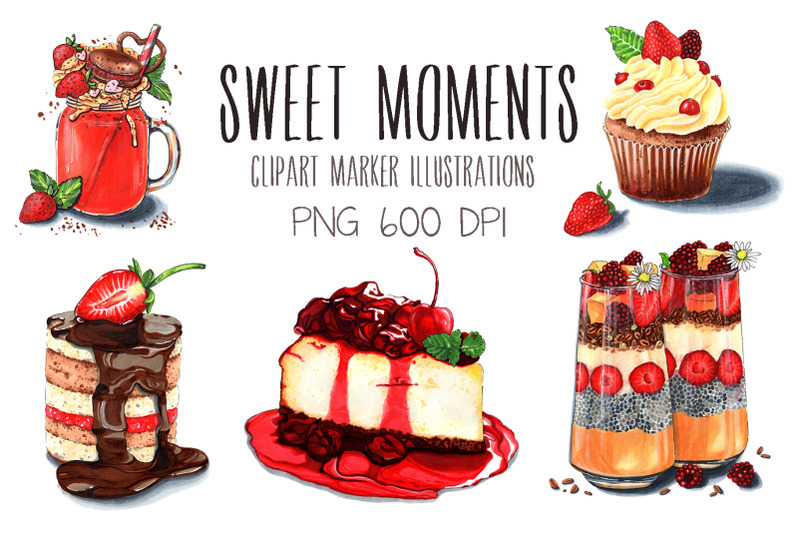 sweet-moments-marker-illustrations-set