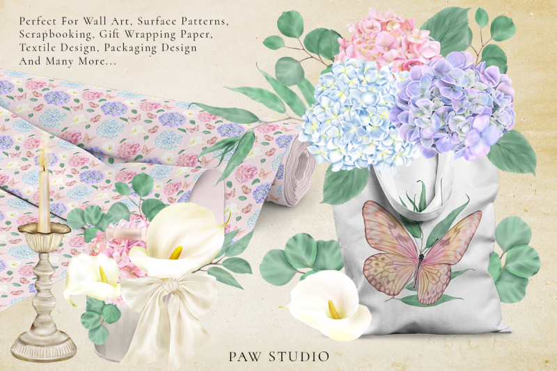 hydrangeas-roses-calla-lilies-bloom-rustic-clipart-home-decor