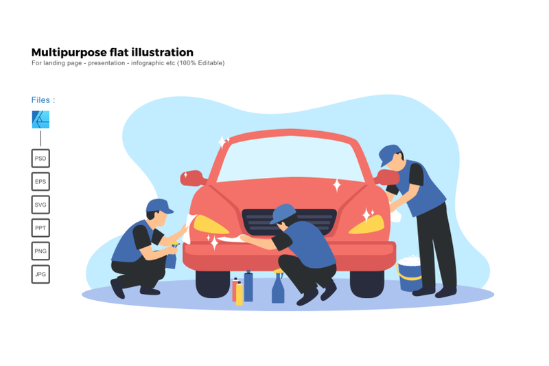 flat-illustration-car-spa-coating-service