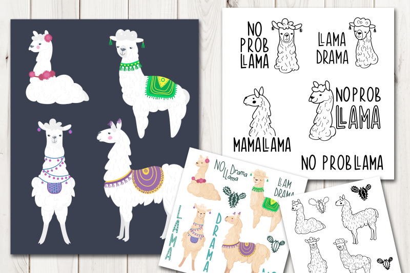 llama-and-alpaca-vector-clip-art