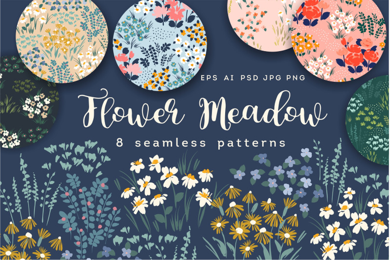 flower-meadow-8-seamless-patterns
