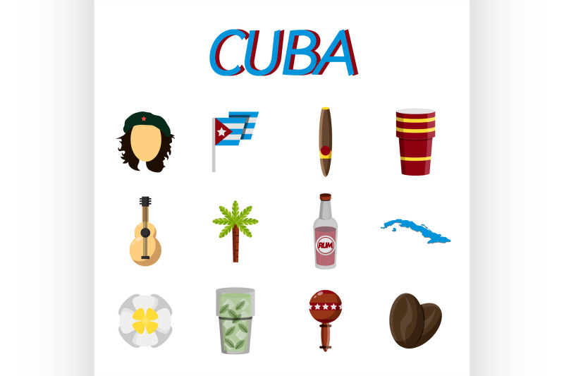 cuba-flat-icon-set