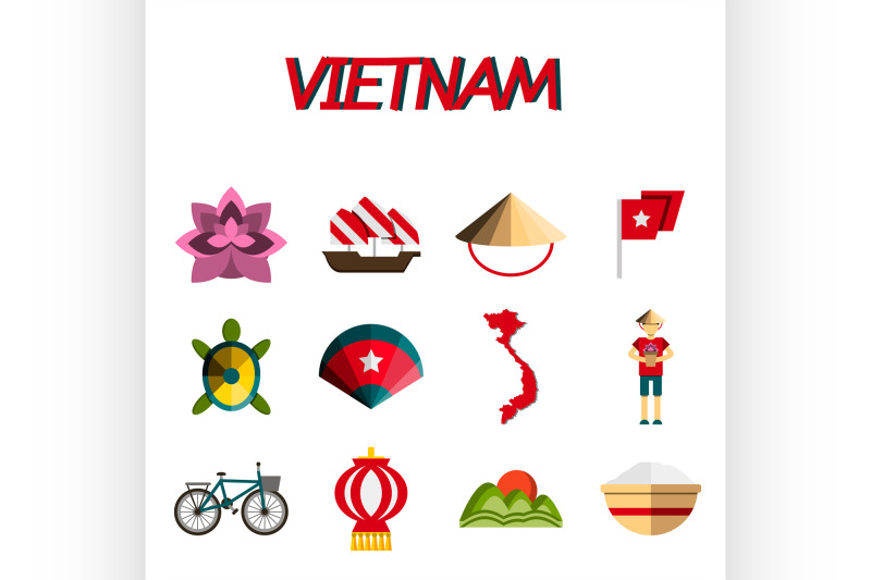 vietnam-flat-icon-set