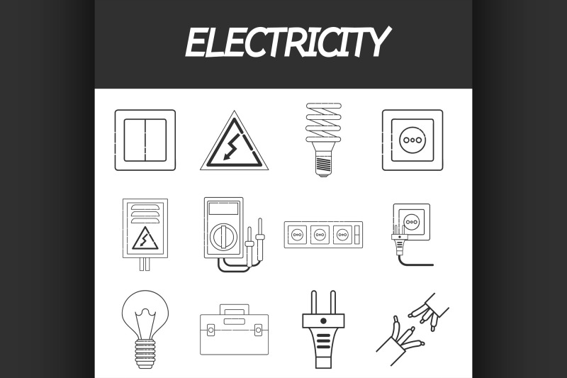 electricity-icons-set