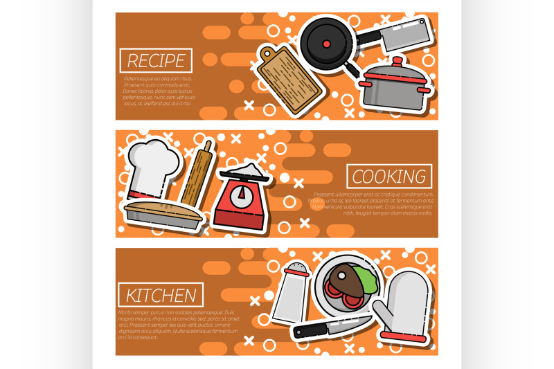 set-of-horizontal-banners-about-kitchen