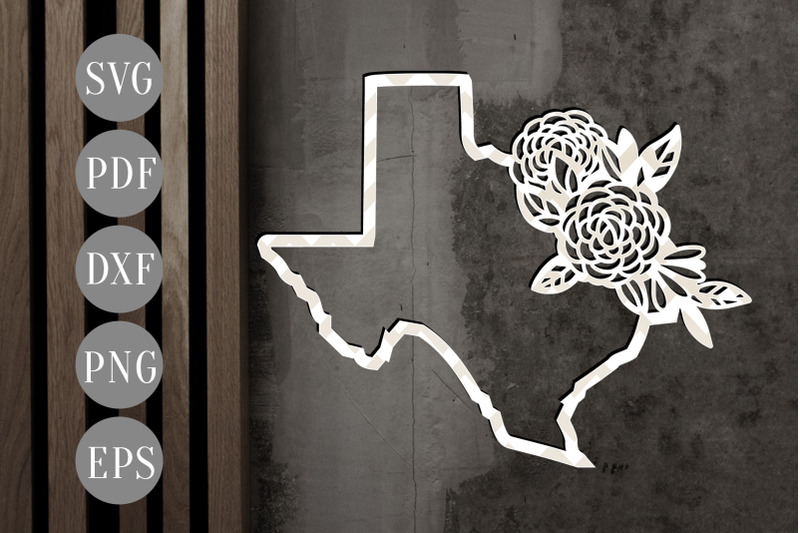 texas-map-frame-2-papercut-template-state-map-decor-svg-dxf