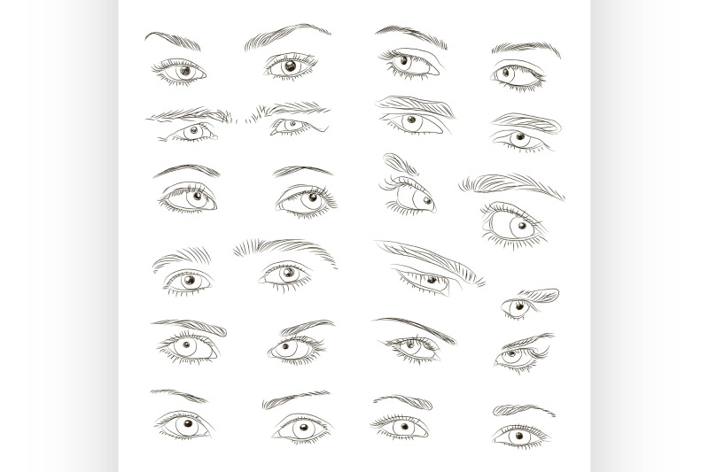 hand-drawn-eyes-set