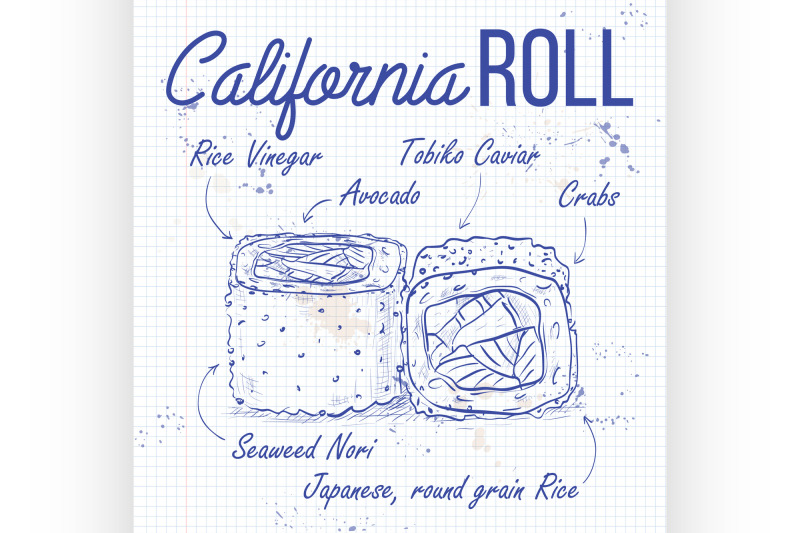 vector-sushi-sketch-california-rolls