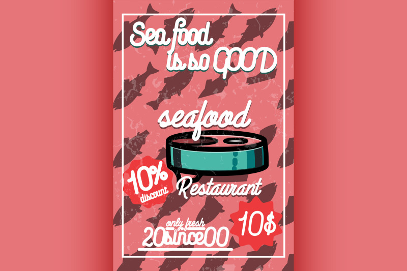 color-vintage-seafood-restaurant-poster