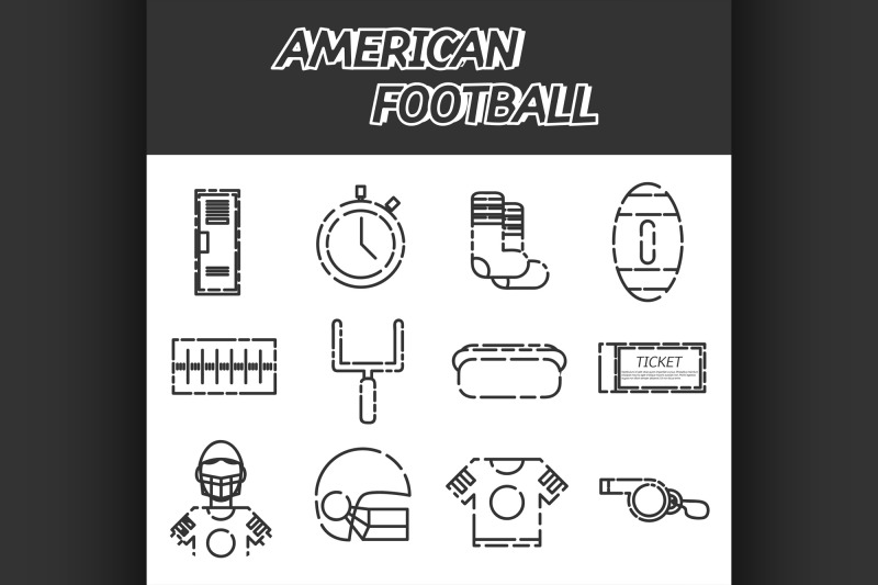 american-football-icon-set