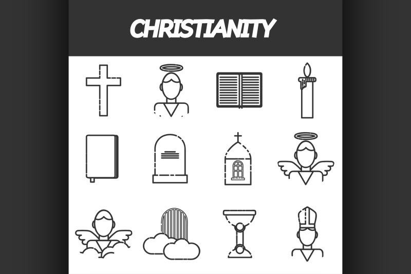 christianity-icons-set