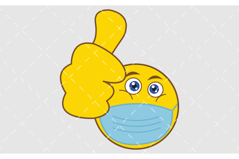 thumb-up-emoji-with-medical-mask-icon