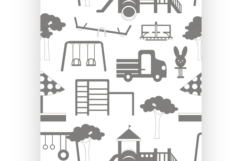 icons-set-of-playground-equipments-pattern