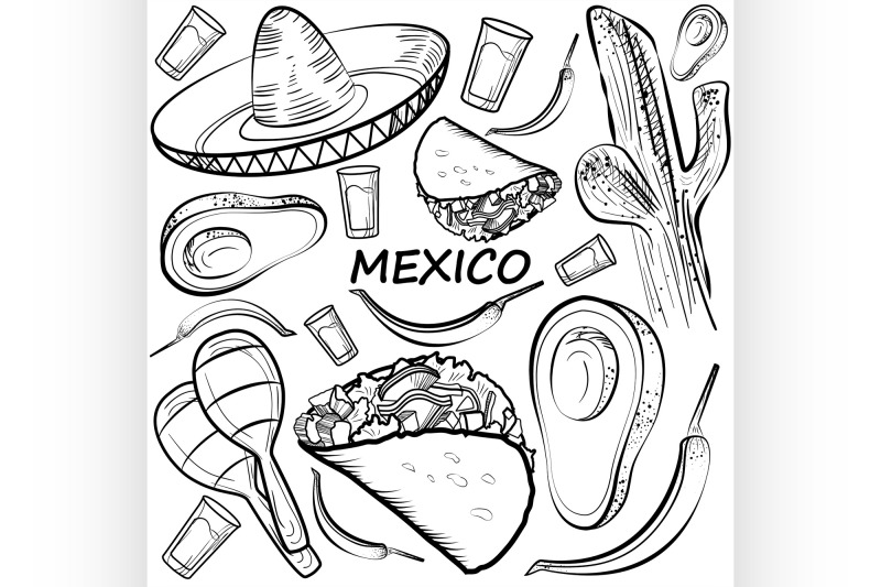 hand-drawn-doodle-mexico-set