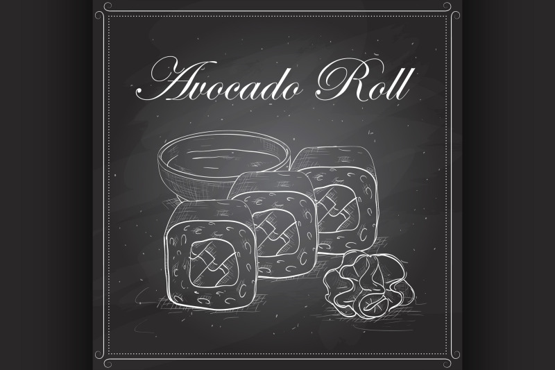 vector-sushi-sketch-avocado-roll