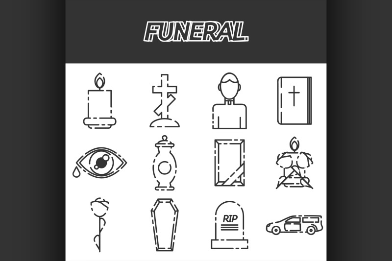 funeral-icon-set