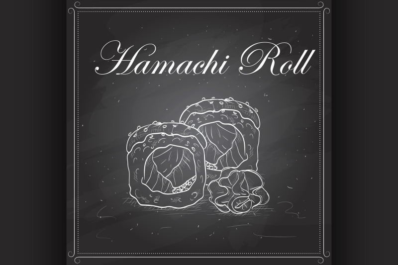 vector-sushi-sketch-hamachi-roll