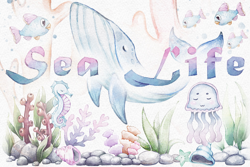 watercolor-sea-life-collection-cute-hand-drawn-clipart