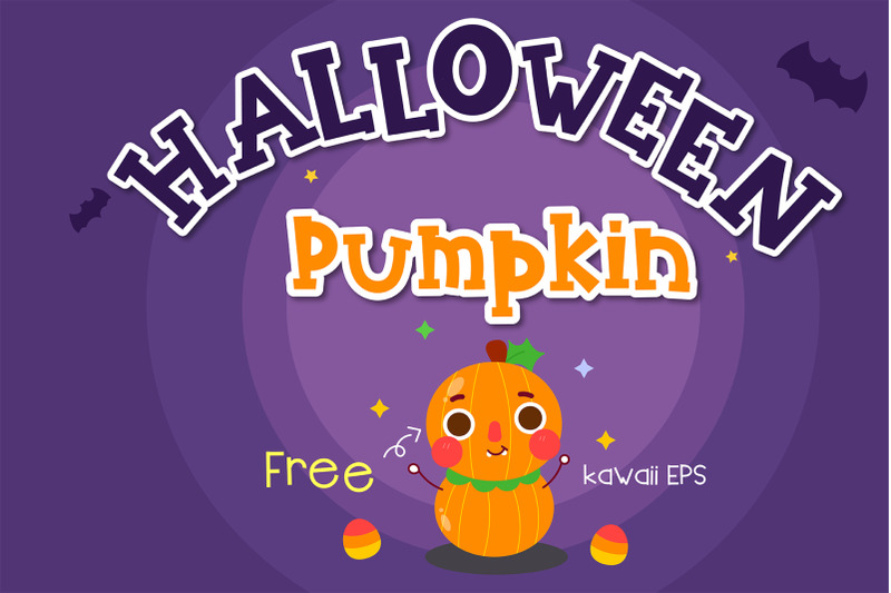 halloween-pumpkin-handwritten-cute-kid-font-kawaii-style