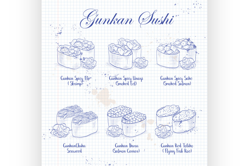 vector-set-gunkan-sushi