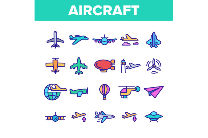 collection-aircraft-elements-vector-icons-set