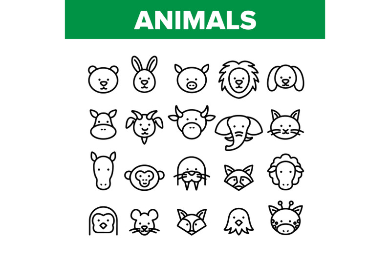 animals-collection-wild-and-farm-icons-set-vector