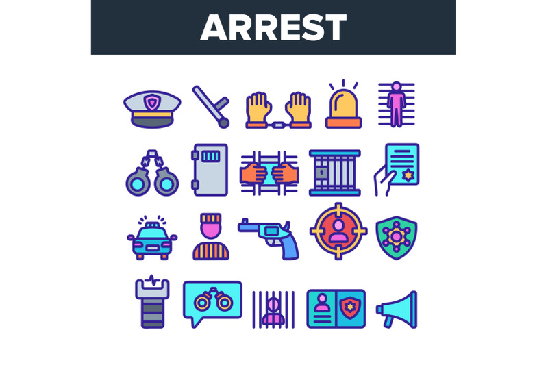 color-arrest-elements-sign-icons-set-vector