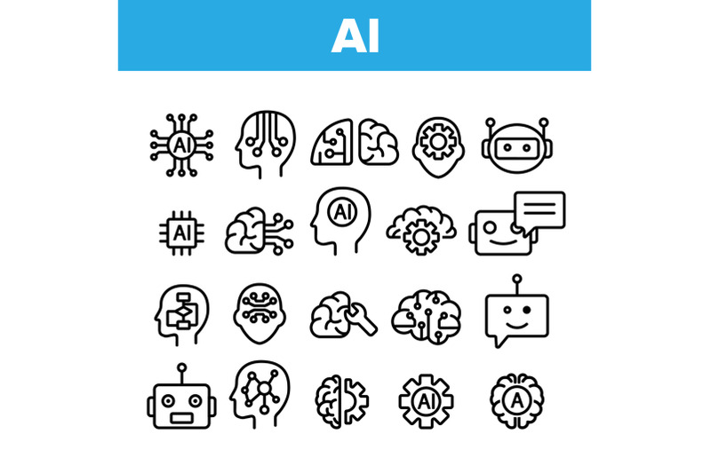 artificial-intelligence-elements-vector-icons-set