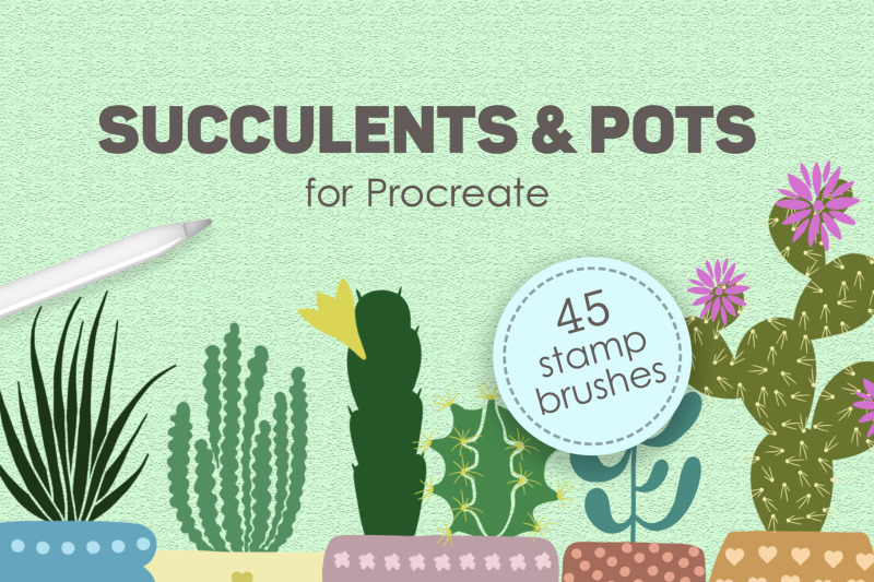 succulents-and-pots-stamp-brushes-for-procreate