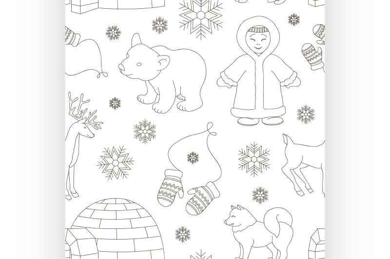 vector-set-of-eskimo-characters-pattern