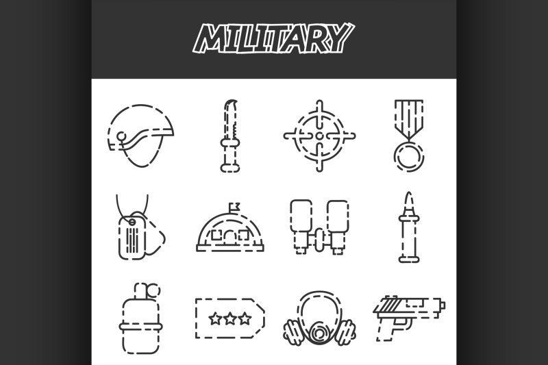 military-icons-set