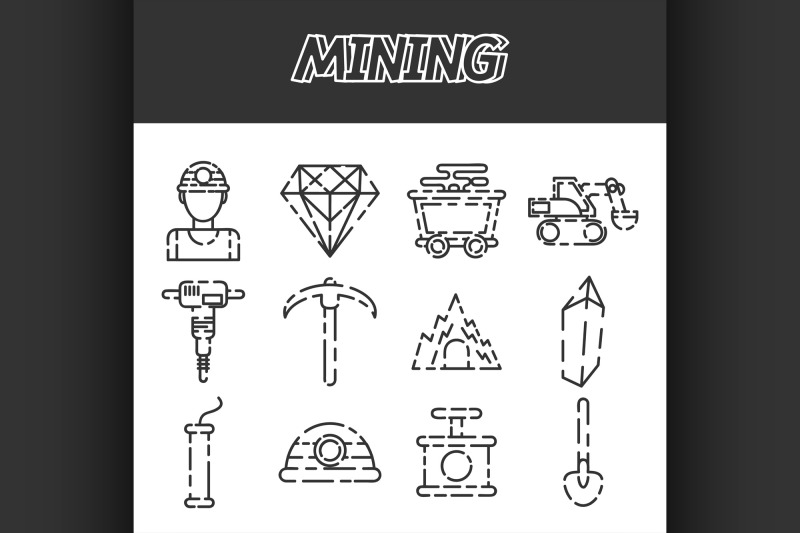 mining-flat-icon-set