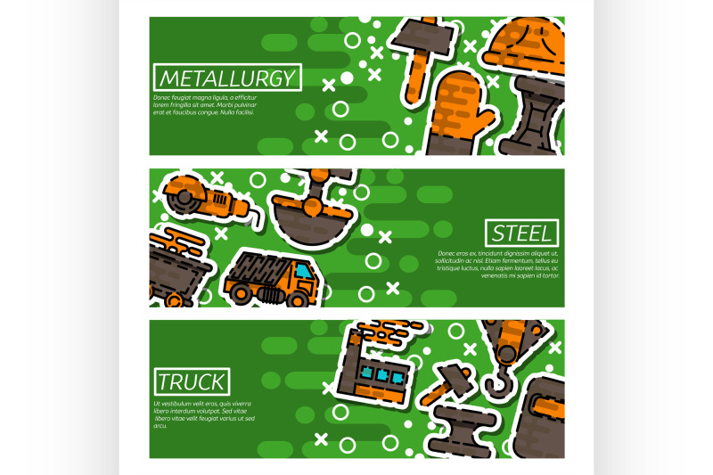 set-of-horizontal-banners-about-metallurgy