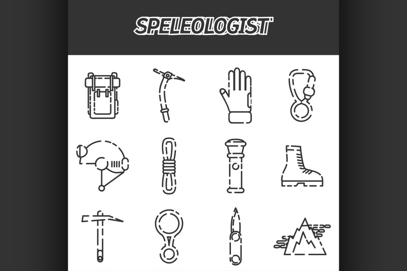speleologist-icon-set