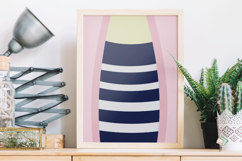 fashion-pink-and-navy-blue-stripes-printable-wall-art