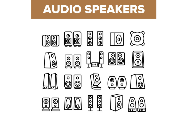 audio-music-speakers-collection-icons-set-vector