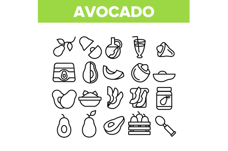 avocado-vegetable-collection-icons-set-vector