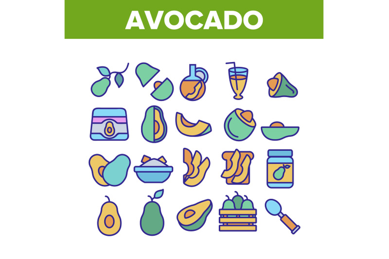 avocado-vegetable-collection-icons-set-vector