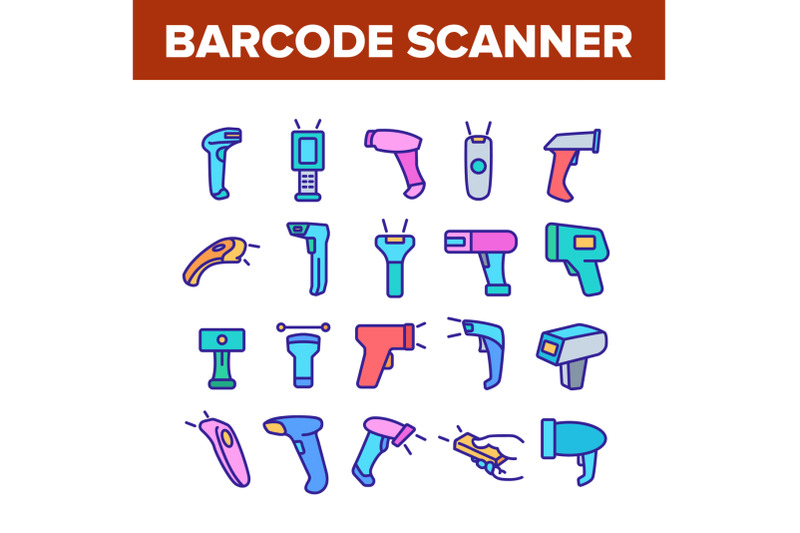 barcode-scanner-device-collection-icons-set-vector