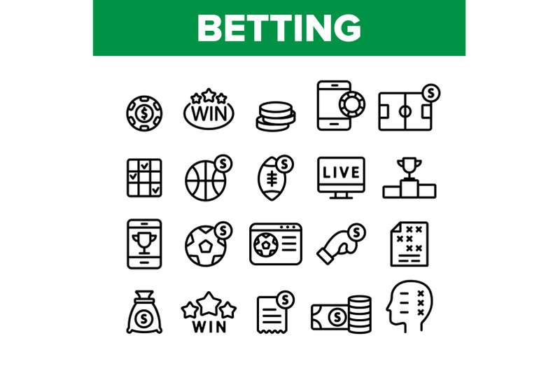 betting-football-game-collection-vector-icons-set