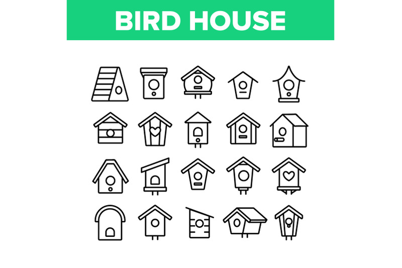 bird-house-collection-elements-icons-set-vector