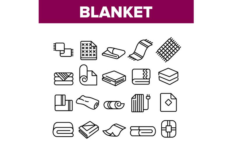 blanket-and-towel-collection-icons-set-vector