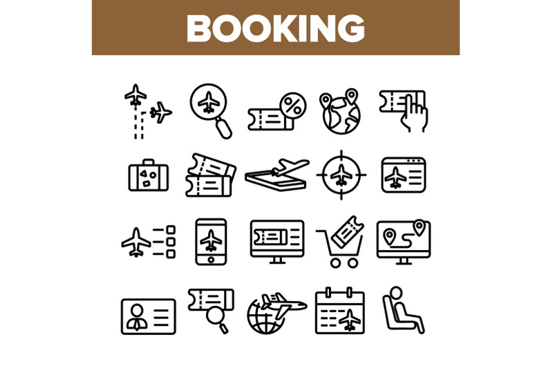 booking-trip-collection-elements-icons-set-vector