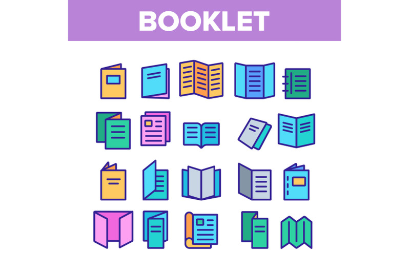 booklet-and-brochure-collection-icons-set-vector